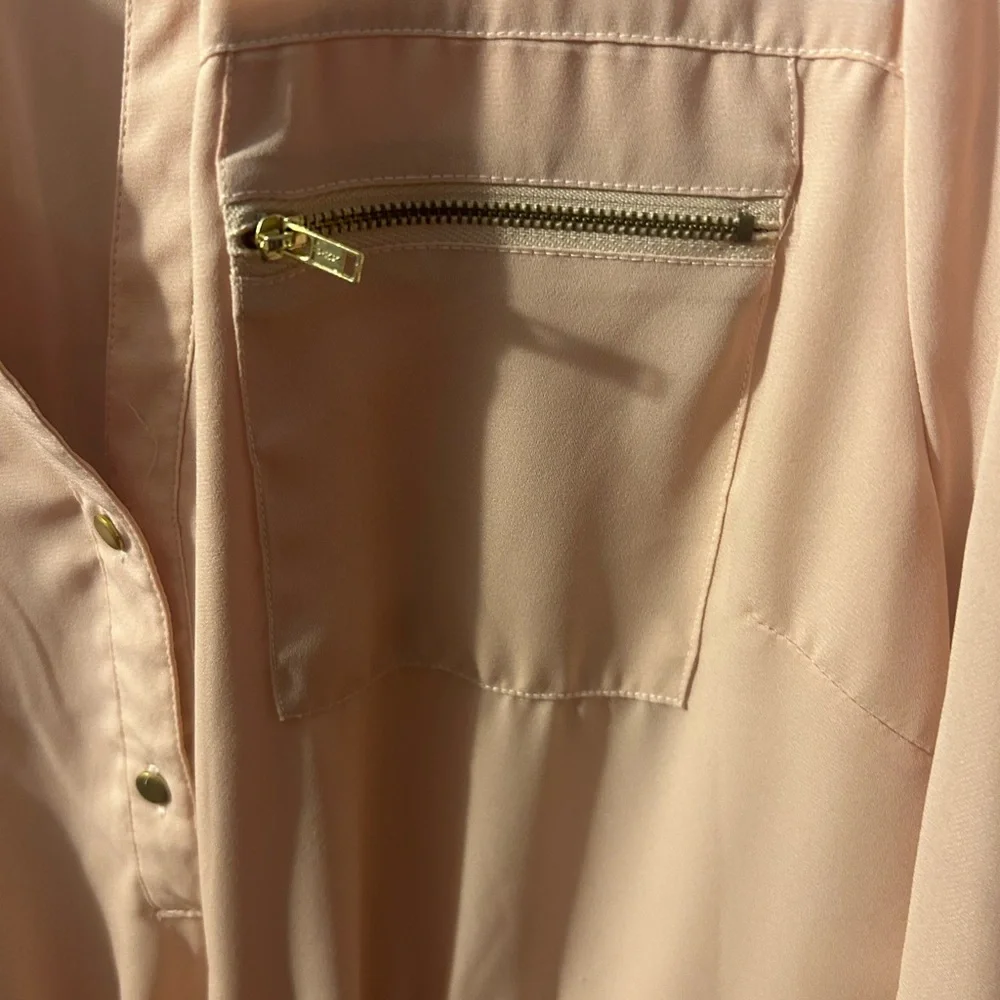 Charlotte Russe Pink Relaxed Tunic with Tie Front - Picture 8 of 10